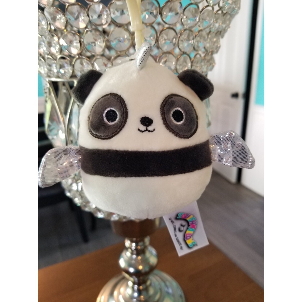 Kellytoy Squishmallow Unisex 3.5" White Kayce Pandacorn Panda Pegasus Clip 2019